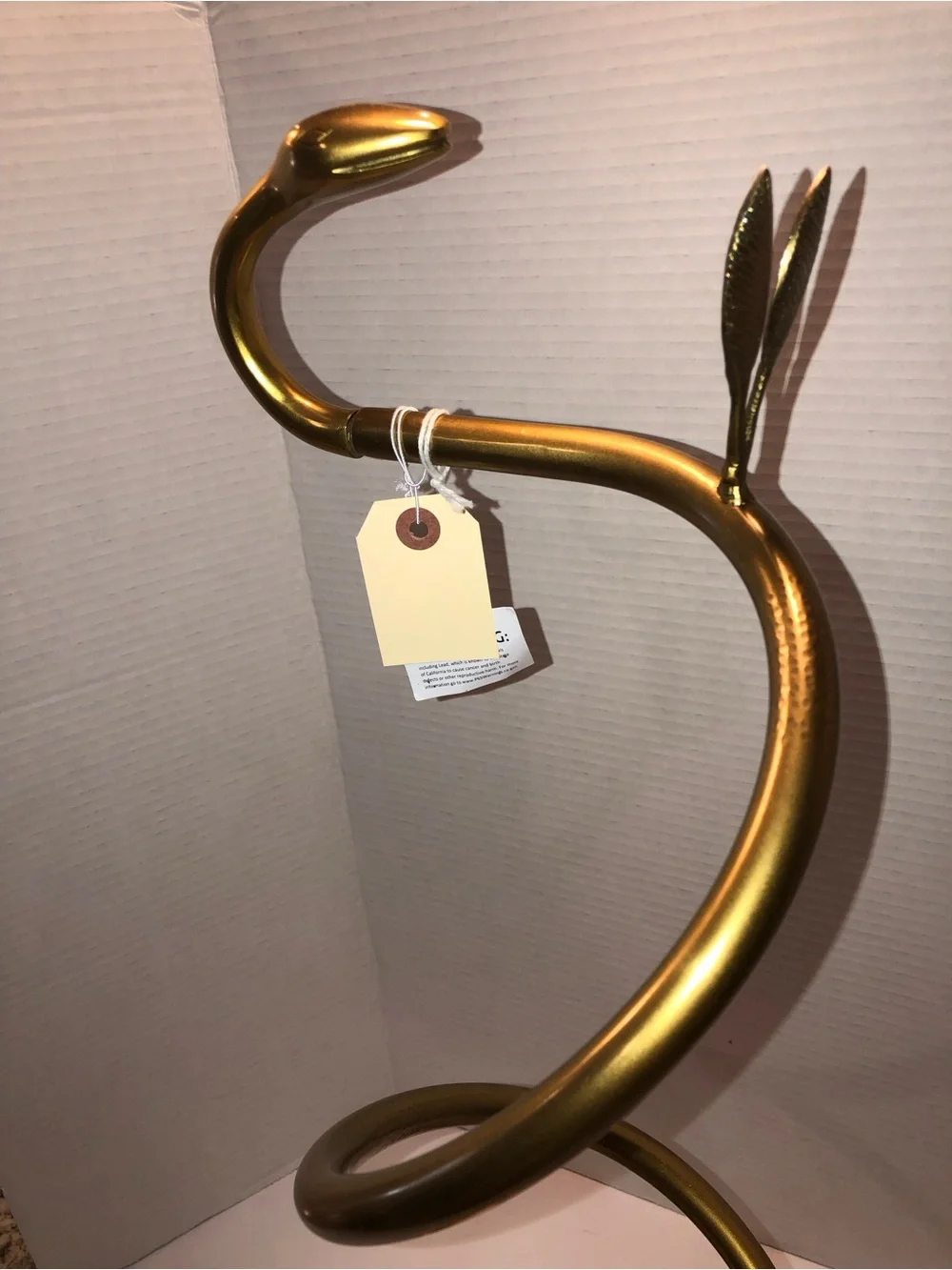 New Anthropologie Home Decor Serpentine Brass Standing Toilet Paper Holder Stand